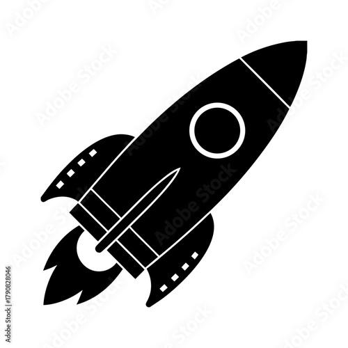 Rocket Ship Icon Design For Space Exploration And Future Technology