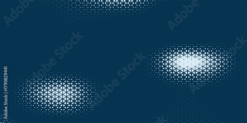 Triangles Halftone Pattern Modern Geometric Abstract Vector Zig Zag Seamless Blue Border Isolated On White Background. Half Tone Art Graphical Minimalist Light Blue Wallpaper. Chevron Form Abstraction