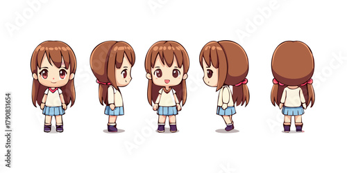 Cute baby girl with long hair, girl with long hair isolated