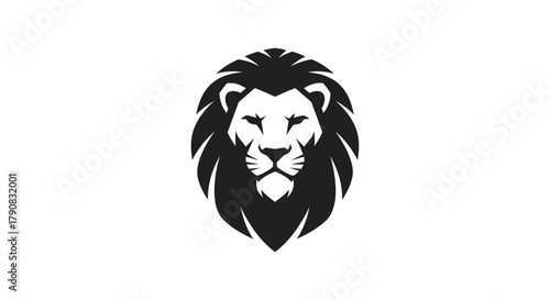 Lion head silhouette design strong symbol for business and branding