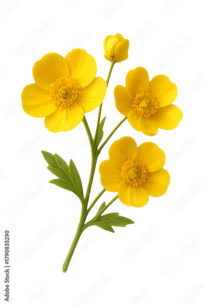 Obraz premium Yellow flowers isolated on transparent background