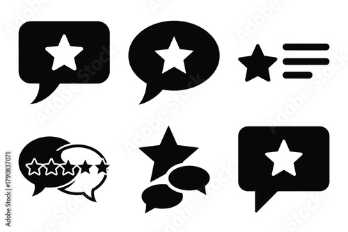 review icon silhouette vector illustration isolated flat style art
