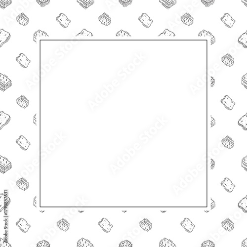 Hand Drawn Bread square frame background