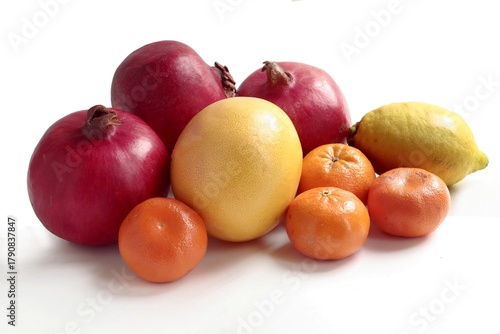 Fototapeta Naklejka Na Ścianę i Meble -  pomegrabnate,lemon,grapefruit,oramge as various delicious tropical fruits