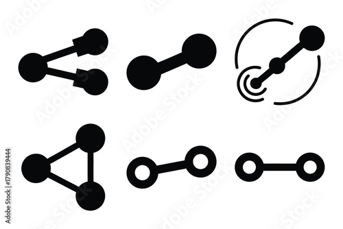 connection icon silhouette vector illustration isolated flat style art