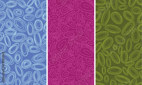 Hand-drawn oval swirl seamless pattern set
Abstract oval swirl seamless pattern set in bold colors
