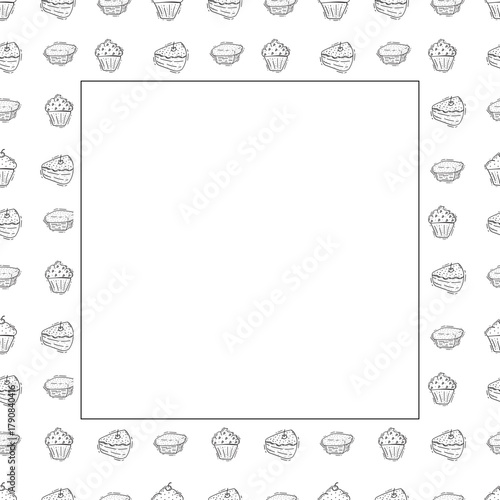 Hand Drawn Bread square frame background