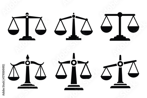 legal balance icon silhouette vector illustration isolated flat style art
