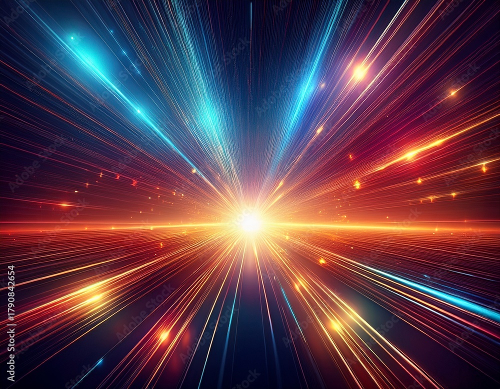 Obraz premium bright light burst on dark background