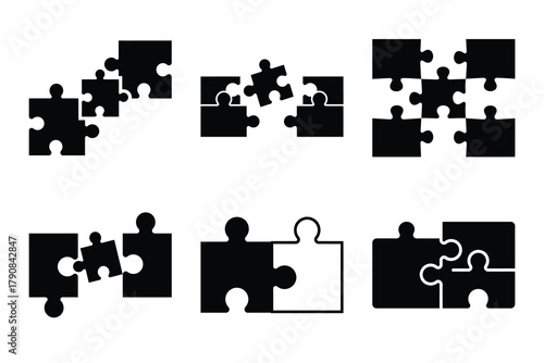 puzzle solution icon silhouette vector illustration isolated flat style art