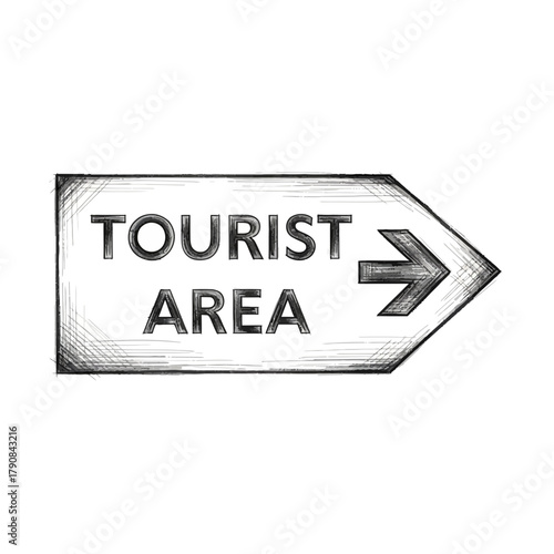 Vintage tourist area sign directing visitors to attractions and sights