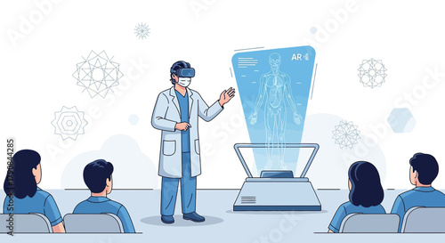 Innovative medical technology presentation using augmented reality to educate viewers