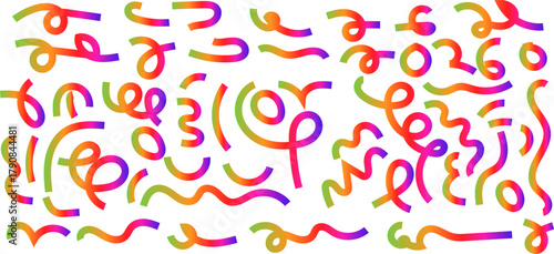 Colorful abstract lines pattern design with gradient on white background