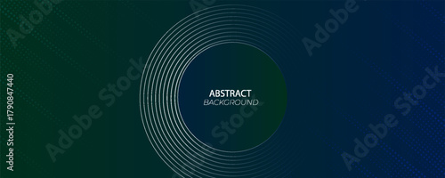 Blue green abstract background overlap layer on dark space with circles effect decoration. Modern graphic design element geometric style concept for web banner, art, flyer, card, or brochure cover