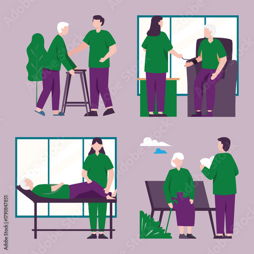 Care Service Illustration – Compassion and Support Vector Art Collection