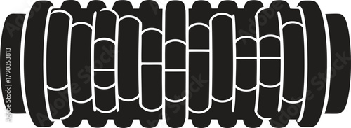 Structured Core Foam Roller for Deep Muscle Massage Fitness Vector silhouette