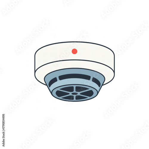 Modern smoke detector with red indicator light provides essential home safety alerts and peace of mind.