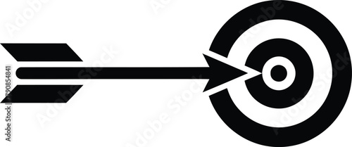 Marketing Strategy or Hitting the Mark Goal Achievement Concept Vector silhouette