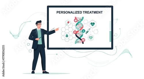 Presentation of personalized medical treatment and dna analysis for healthcare experts