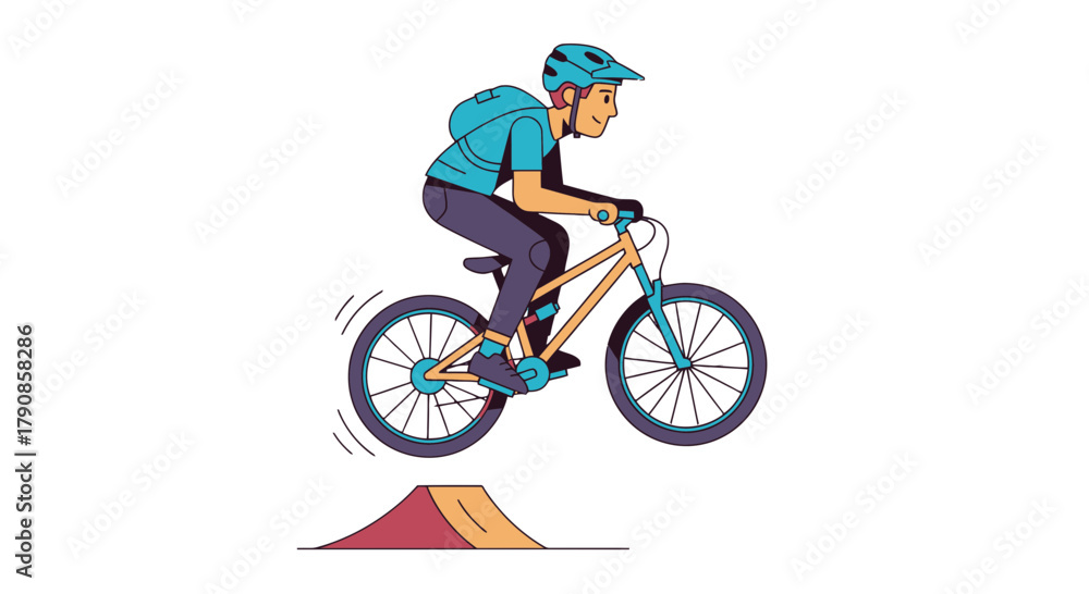 Fototapeta premium A Person Performing A Bicycle Stunt With The Right Attitude In Animated Form