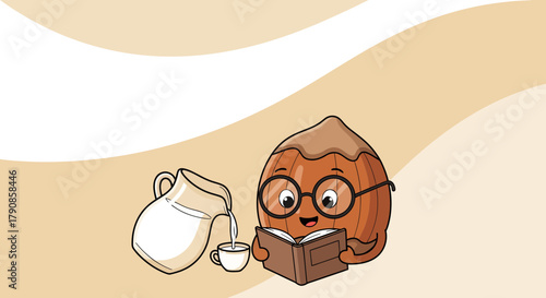 A Nutty Professor Reads While Enjoying A Beverage From A Milk Jug Next To Him