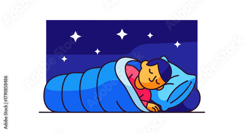 A Peaceful Scene of Slumber Under The Stars Showing Serenity And Restful Sleep.