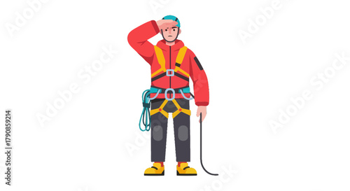 A Person Equipped To Ascend Searching The Mountain's High Altitude Regions