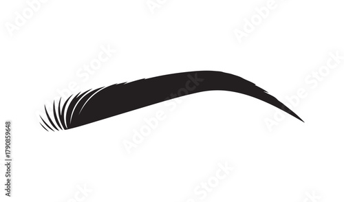 Bold black eyebrow on a clean white background