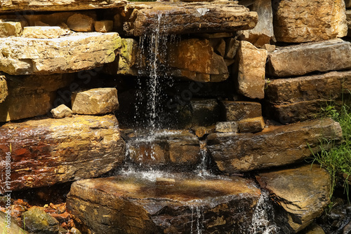 View of small waterfall in ...