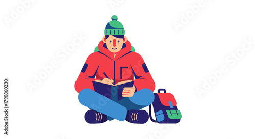 A Person Meditating While Writing In Notebook Against A Black Background