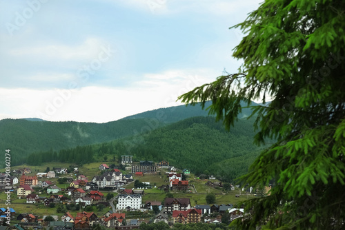 View of village in Carpathi...