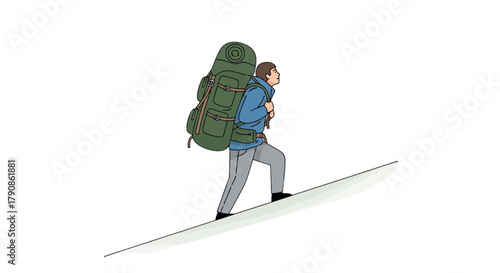 Adventurer Ascending A Slope Against Darkness: A Journey Into The Unknown