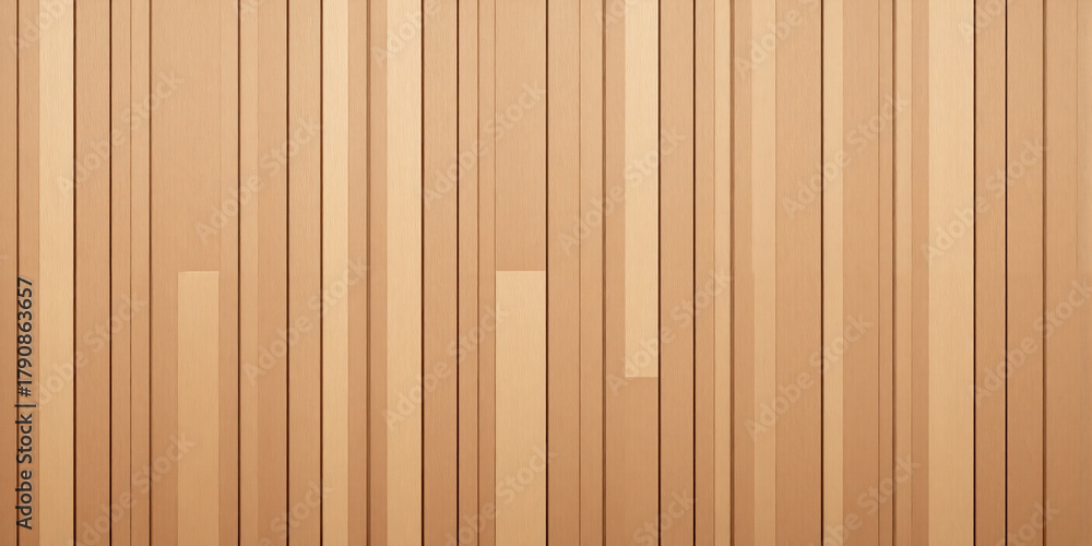 Naklejka premium Vertical Wood Panel Texture Background Clean, parallel vertical wooden panels in a warm natural brown tone create a seamless, modern