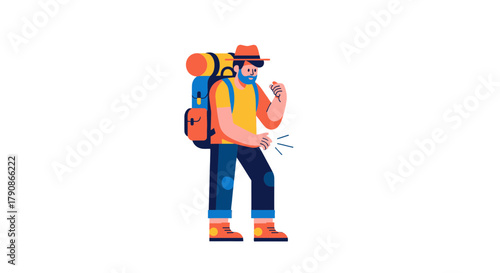 Adventurer Illustrates A Simple Journey In Bold, Flat Colors And Unique Design