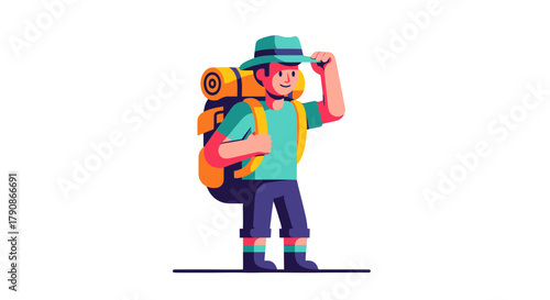 Adventurer Staring Into The Distance Ready For The Exciting Journey Ahead