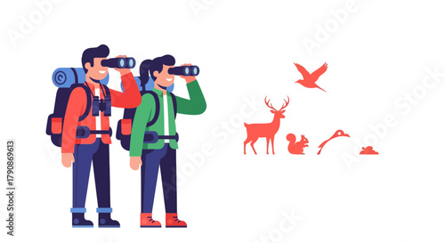 Adventurers Observe Wildlife While Exploring Nature's Wonders Of The Wilderness