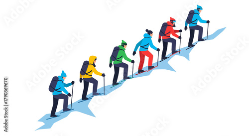 Adventurers Scaling A Mountain: A Journey Of Courage And Determination Illustrated