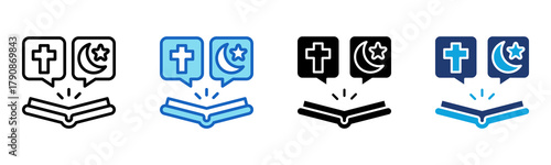 Theology icon Multi Style Vector Illustration