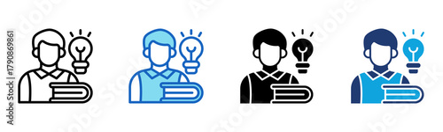 Student icon Multi Style Vector Illustration