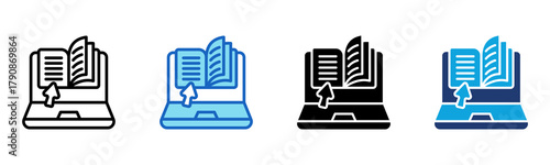 E-Book icon Multi Style Vector Illustration