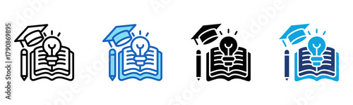 Education icon Multi Style Vector Illustration