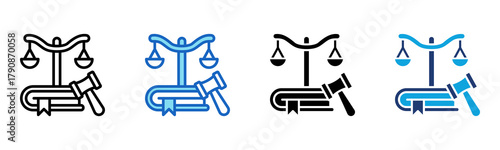 Law icon Multi Style Vector Illustration