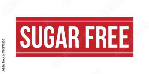 sugar free rectangle stamp seals isolated on a white background. Rectangular seals sugar free stamp banner, sticker, icon, vector, illustration,