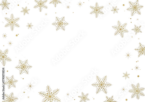Wallpaper Mural Golden snowflakes falling on a transparent background, creating a festive winter holiday border for design Torontodigital.ca