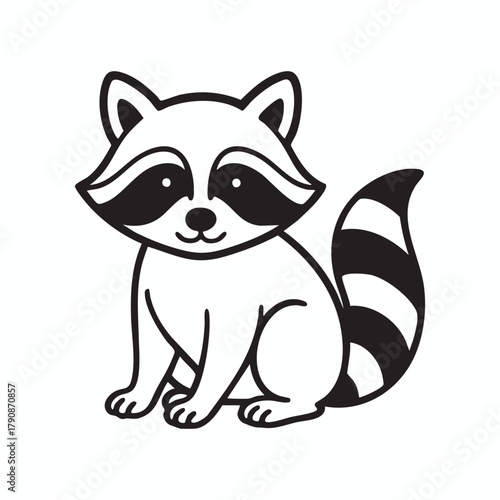 Cute raccoon sitting