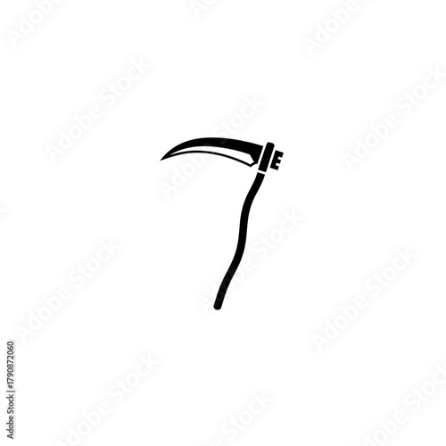 Scythe Tool Icon Silhouette Vector
