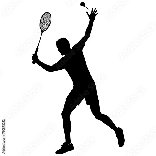 Badminton player sillhoutte vector