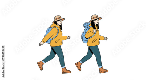 Adventurous Hiker Walking With Backpack, Representing outdoor exploration and travel
