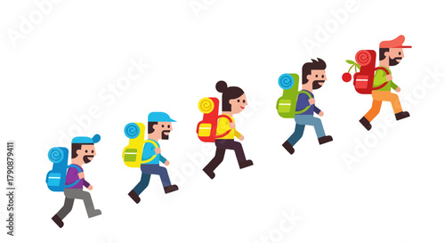 Adventurous Trekking Expedition Towards Higher Destinations With Colorfully Clad Characters