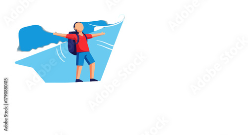 Adventurous Traveler Embarks on a Journey, Discovering New Horizons and Experiences